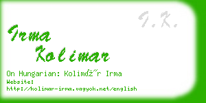 irma kolimar business card